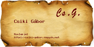 Csiki Gábor névjegykártya