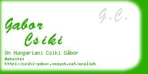 gabor csiki business card